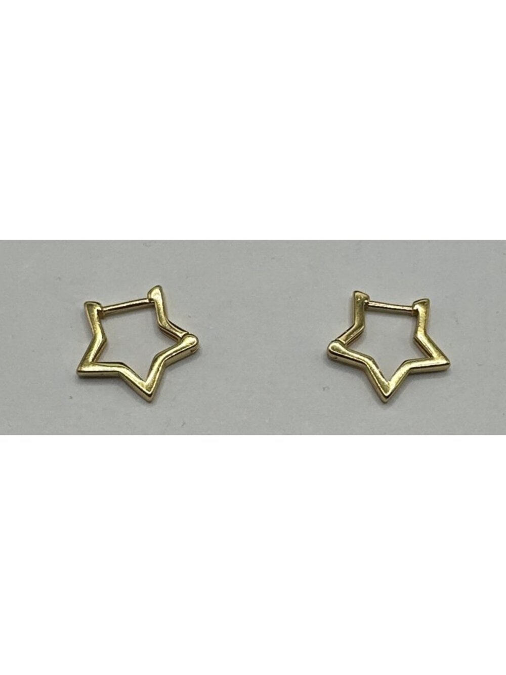 925 Sterling Silver Star Huggie Hoop Earrings Plain Gold Hoops .5”